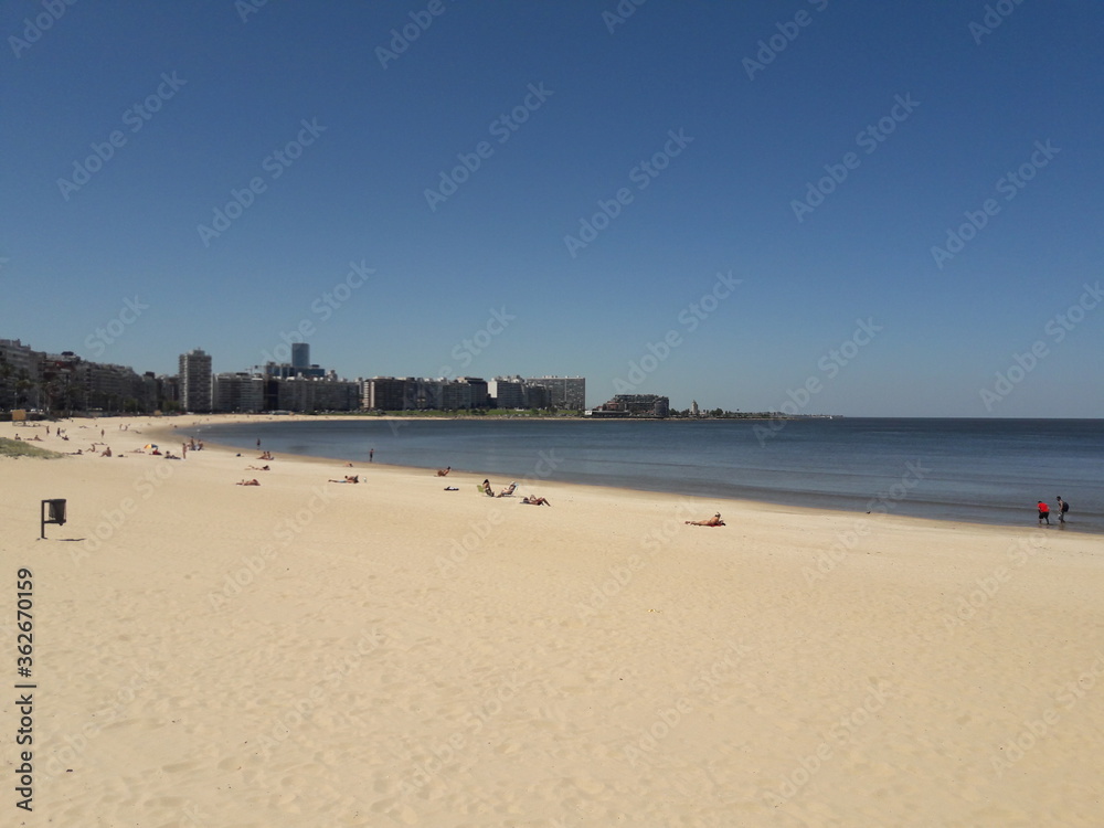 Beach and coast in Montevideo Uruguay 2019