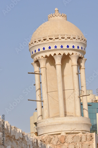 Tower of old mosque ,sharjah Uae .