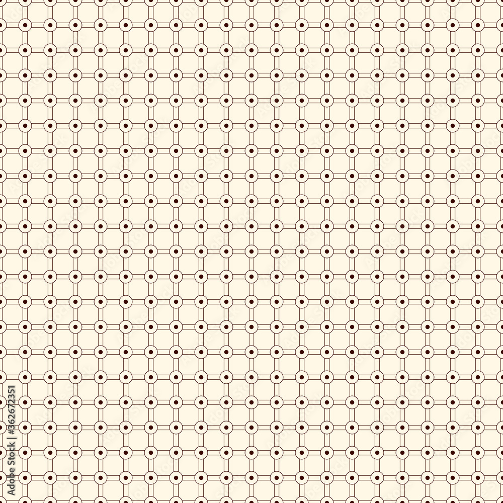 Checkered seamless pattern. Mesh motif. Outline geometric abstract background with overlapping stripes with knot.