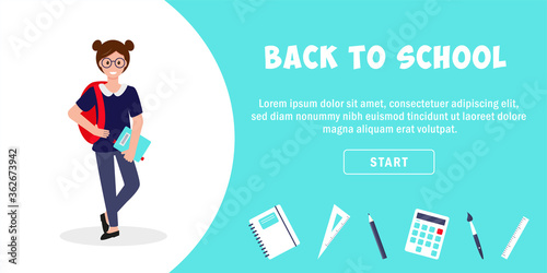 Back to school banner, concept or web-page.