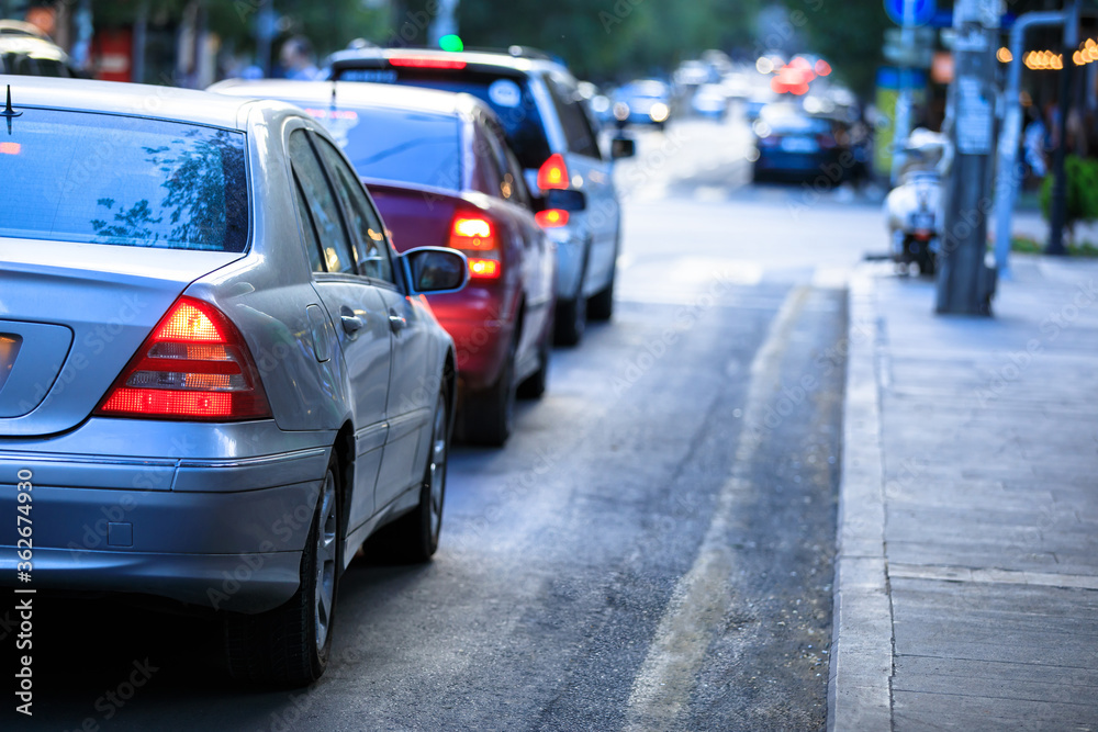 Cars standing in a traffic jam Cars standing in a traffic jam