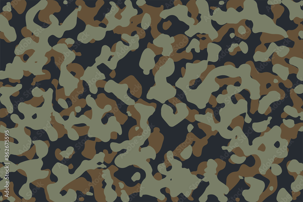 Fototapeta premium Vector design of camouflage soldier seamless pattern. Military texture on textiles