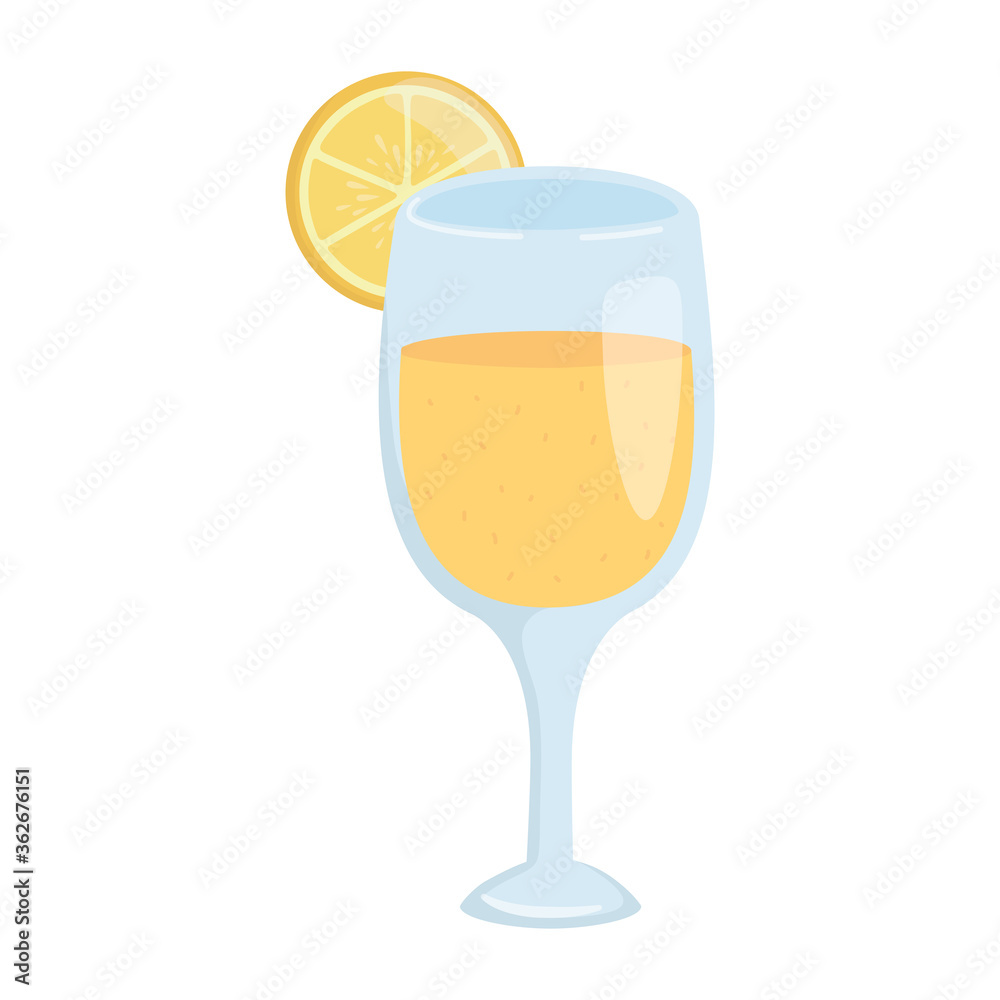 cocktail with slice lemon fruit drink fresh isolated design icon cocktail with slice lemon fruit drink fresh isolated design icon