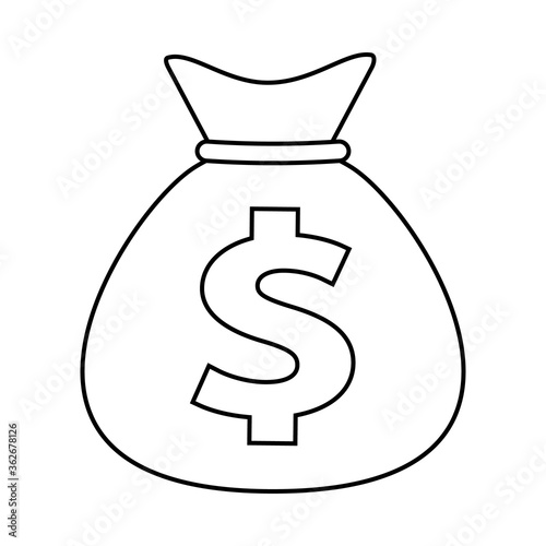 Money bag symbol icon on a white background