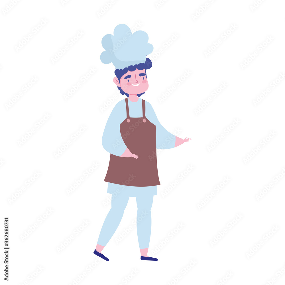 male chef with uniform character cartoon isolated design icon white background male chef with uniform character cartoon isolated design icon white background