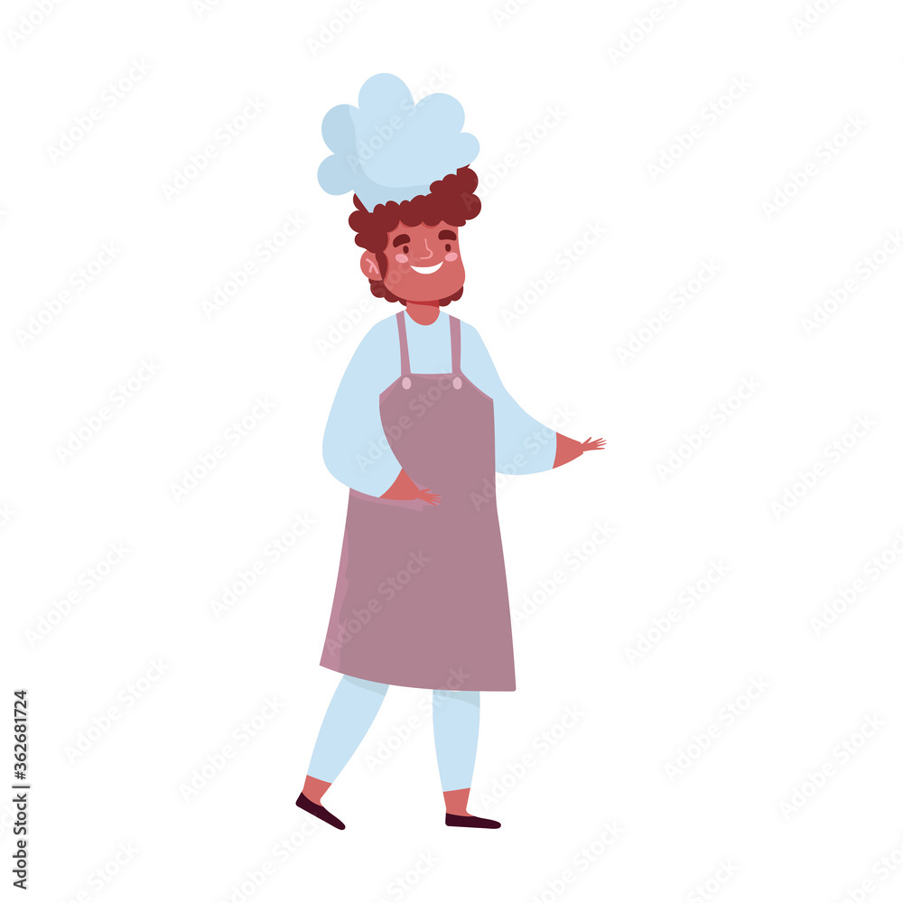 male chef with uniform character cartoon isolated design icon white background male chef with uniform character cartoon isolated design icon white background