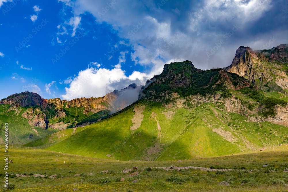 The Caucasus mountain Georgia at Georgian Military Highway.