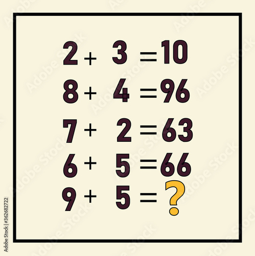 Mathematical riddle. Children funny riddle entertainment. Sheet right answer. Vector activity page and game.