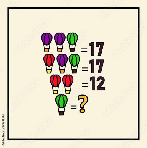 Mathematical riddle. Children funny riddle entertainment. Sheet right answer. Vector activity page and game.