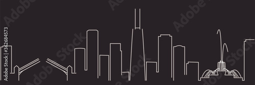 Chicago Single Line Simple Minimalist Skyline