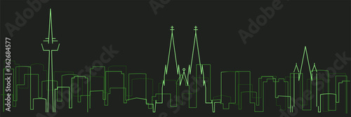 Cologne Futurist Technology Light Trace Skyline