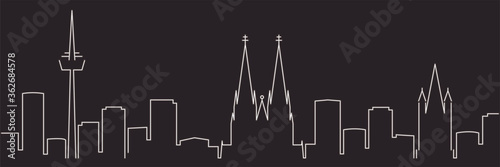 Cologne Single Line Simple Minimalist Skyline