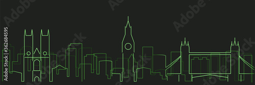 London Futurist Technology Light Trace Skyline