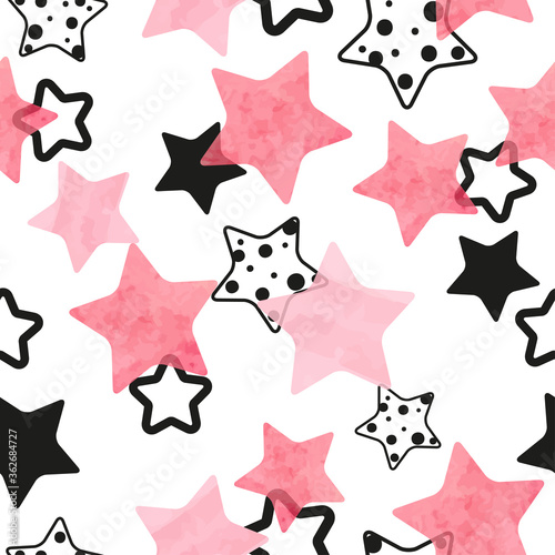 Seamless Star pattern. Vect...