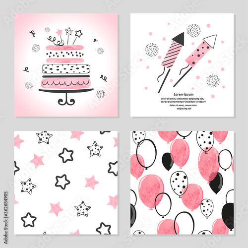 Happy Birthday cards set in...