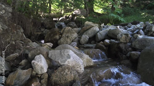 Little waterfall and rocks - 4K