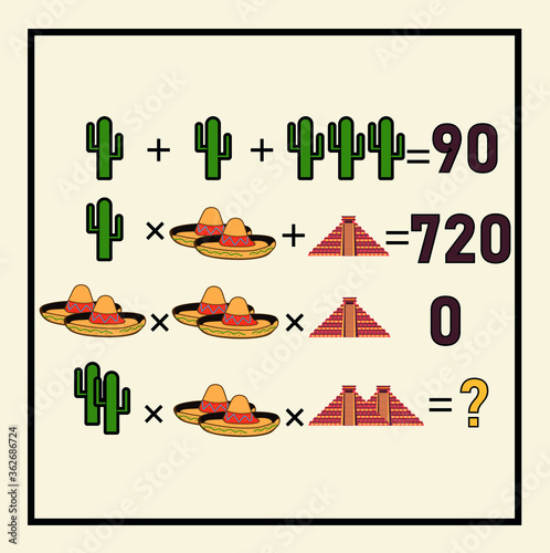Counting games for kids and adults. Educational math game. Result. Crossword for social networks. Rebus. Riddle for the mind. Riddle with numbers. Vector