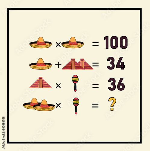 Counting games for kids and adults. Educational math game. Result. Crossword for social networks. Rebus. Riddle for the mind. Riddle with numbers. Vector
