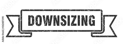 downsizing ribbon. downsizing grunge band sign. downsizing banner