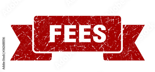 fees ribbon. fees grunge band sign. fees banner