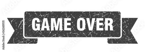game over ribbon. game over grunge band sign. game over banner