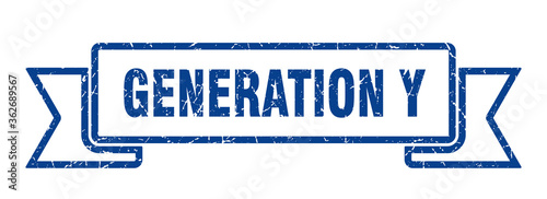 generation y ribbon. generation y grunge band sign. generation y banner