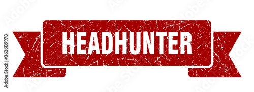 headhunter ribbon. headhunter grunge band sign. headhunter banner