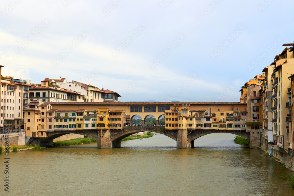 The Ponte Vecchio in Florence and the Arno river