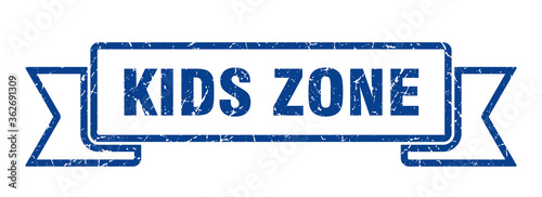 kids zone ribbon. kids zone grunge band sign. kids zone banner