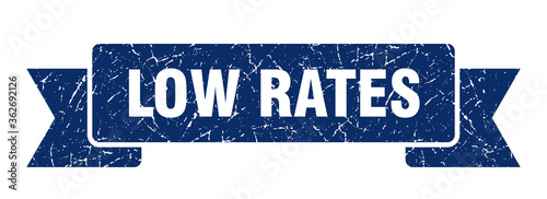 low rates ribbon. low rates grunge band sign. low rates banner