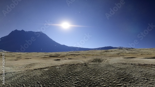 surface of a distant planet, abstract ariel view, beautiful detailed computer surface, mountains of a distant planet, highlands 3D render photo