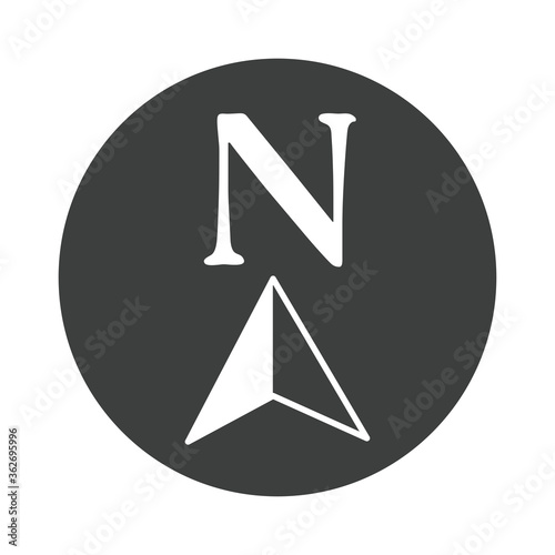 Free Download compass rose navigation cartography equipment arrow north location silhouette design icon - GFXLoad