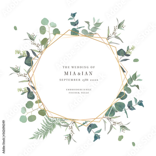 Summer greenery vector design card