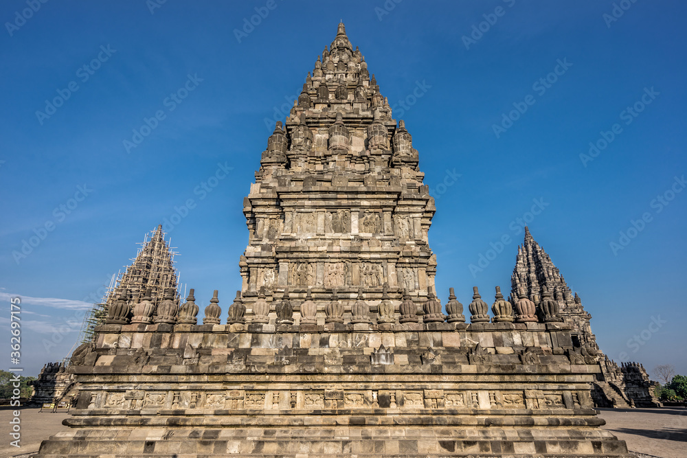 Candi Nandi (Nandi Temple) in Prambanan temple complex. 9th century Hindu temple compound located near Yogyakarta on Central Java, Indonesia Candi Nandi (Nandi Temple) in Prambanan temple complex. 9th century Hindu temple compound located near Yogyakarta on Central Java, Indonesia