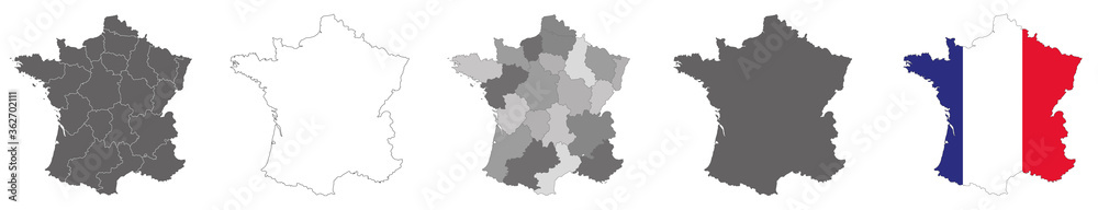 vector map flag of France isolated on white background	
 - obrazy, fototapety, plakaty 
