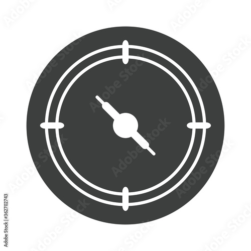 compass rose navigation travel orienteering equipment silhouette design icon