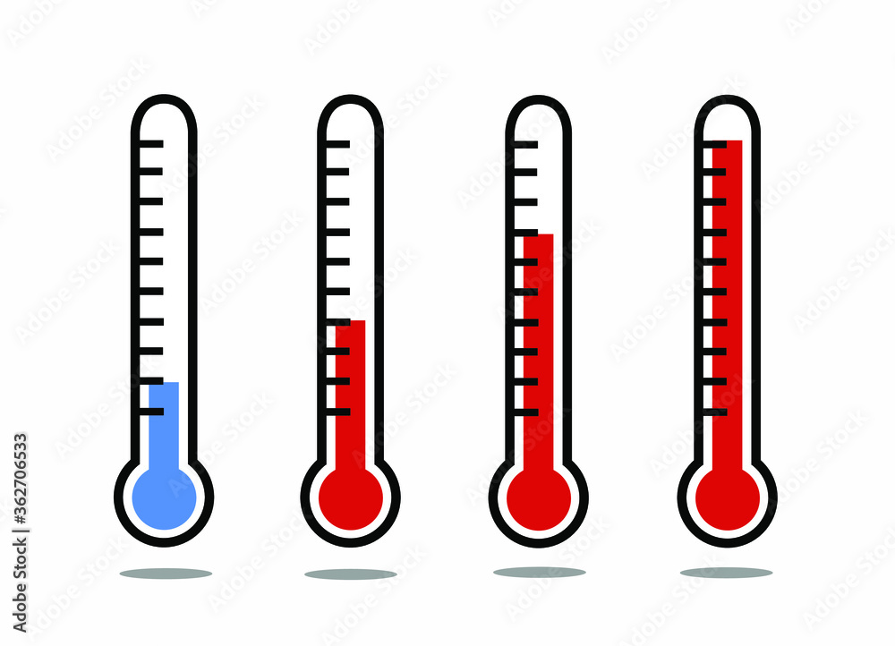 Set of thermometers vector Set of thermometers vector