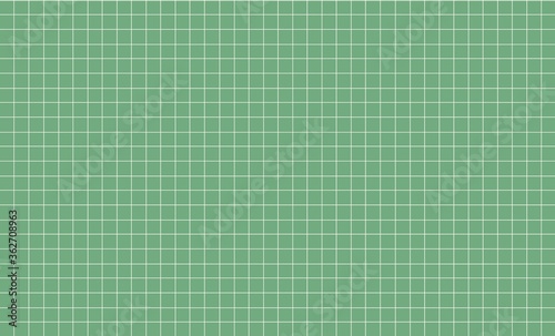Graph paper,grid paper sheet texture, abstract grid line, white straight lines on green background, Illustration business office and the bathroom wall