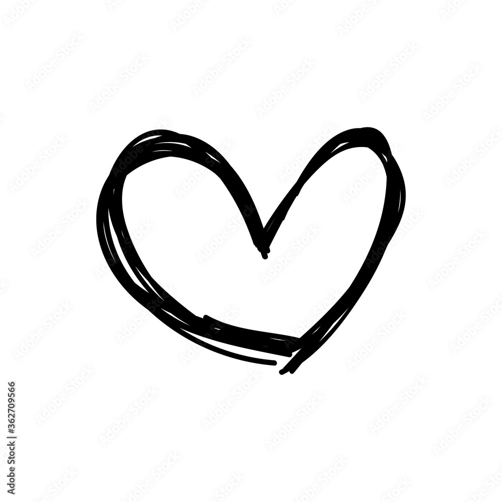 Heart doodle icon, symbol of love. Hand drawn illustration. Heart doodle icon, symbol of love. Hand drawn illustration.