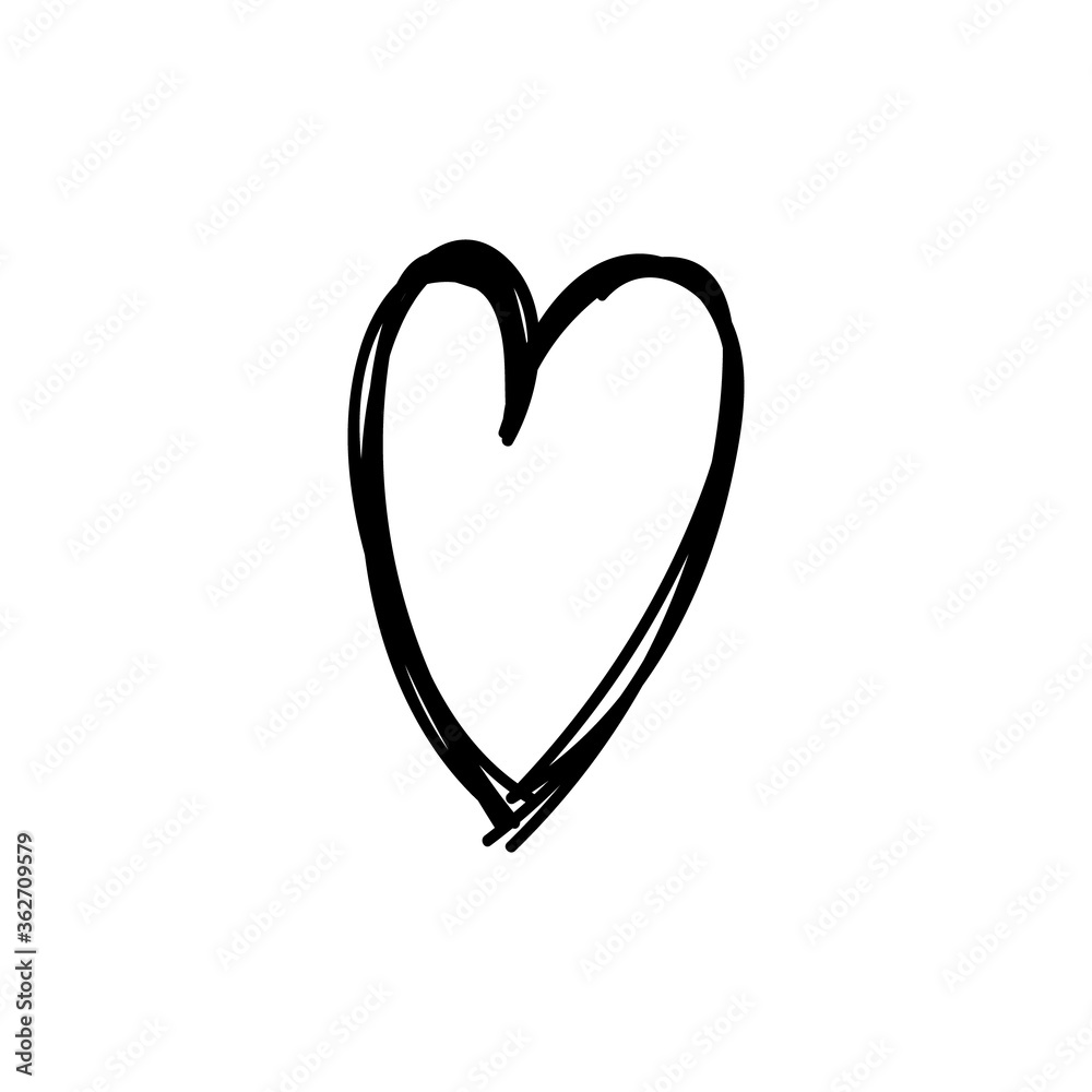 Heart doodle icon, symbol of love. Hand drawn illustration. Heart doodle icon, symbol of love. Hand drawn illustration.