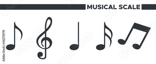 Set Of 5 Simple Musical Scale Icons