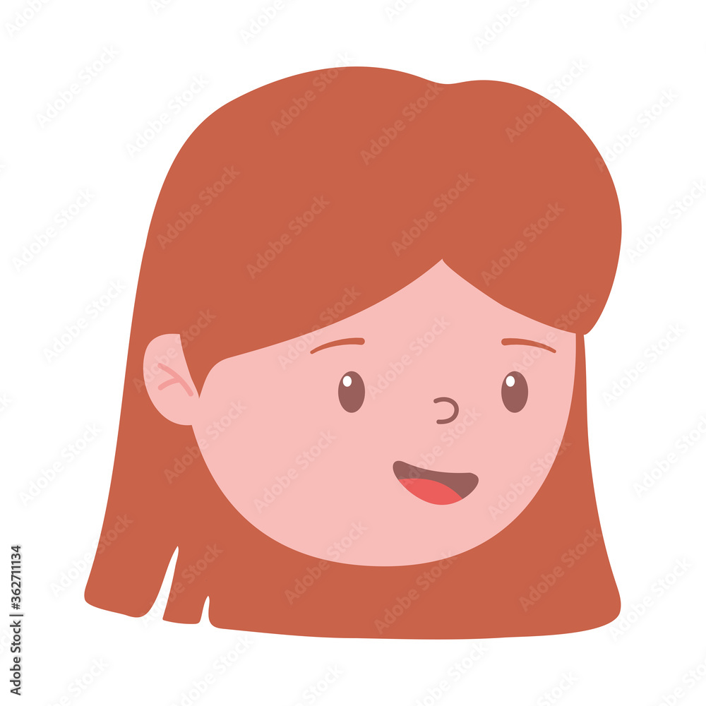 girl face character cartoon isolated icon design white background girl face character cartoon isolated icon design white background