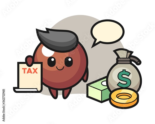 Chocolate ball cartoon as a accountant