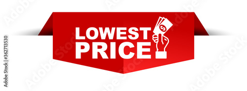 red vector illustration banner lowest price