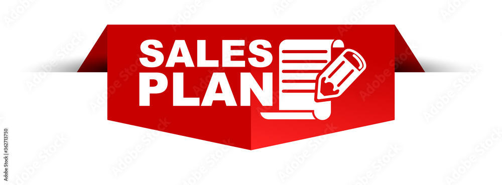 red vector illustration banner sales plan red vector illustration banner sales plan