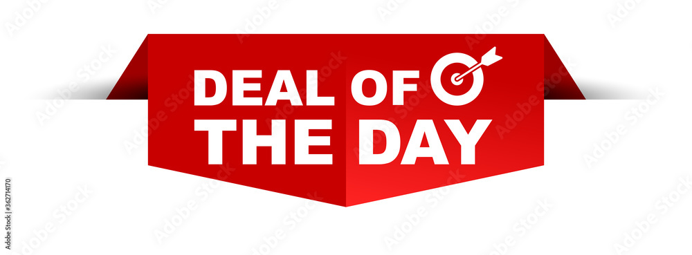 red vector illustration banner deal of the day red vector illustration banner deal of the day
