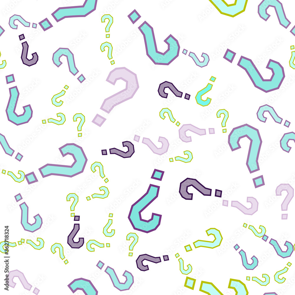 Quiz seamless pattern. Question marks, doubt, faq Quiz seamless pattern. Question marks, doubt, faq