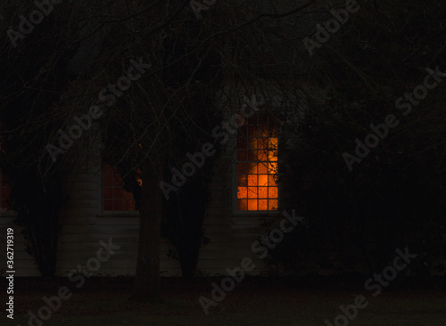 Textured Glass Window at sunset