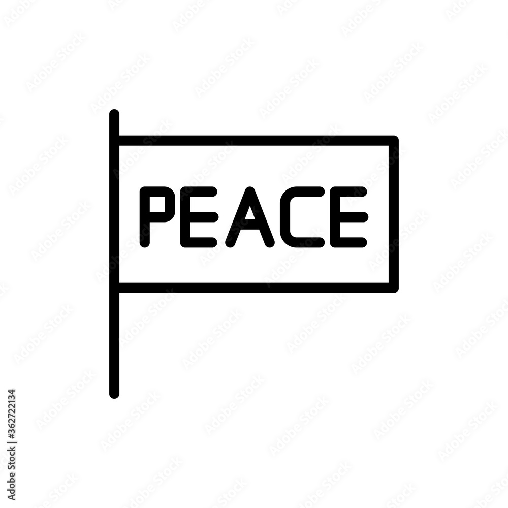 Flag, peace icon. Simple line, outline vector elements of flower children icons for ui and ux, website or mobile application Flag, peace icon. Simple line, outline vector elements of flower children icons for ui and ux, website or mobile application