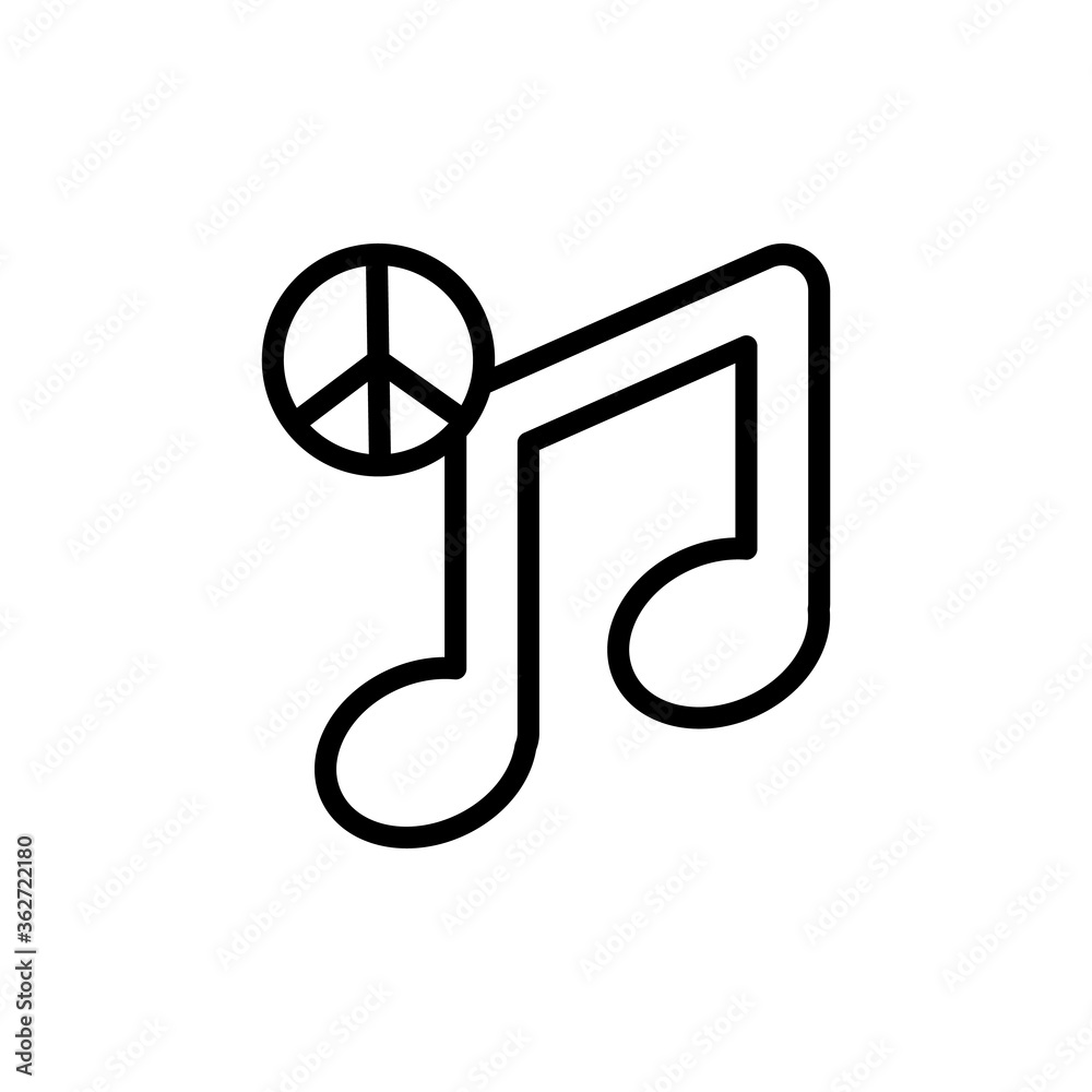 Note, peace icon. Simple line, outline vector elements of flower children icons for ui and ux, website or mobile application Note, peace icon. Simple line, outline vector elements of flower children icons for ui and ux, website or mobile application